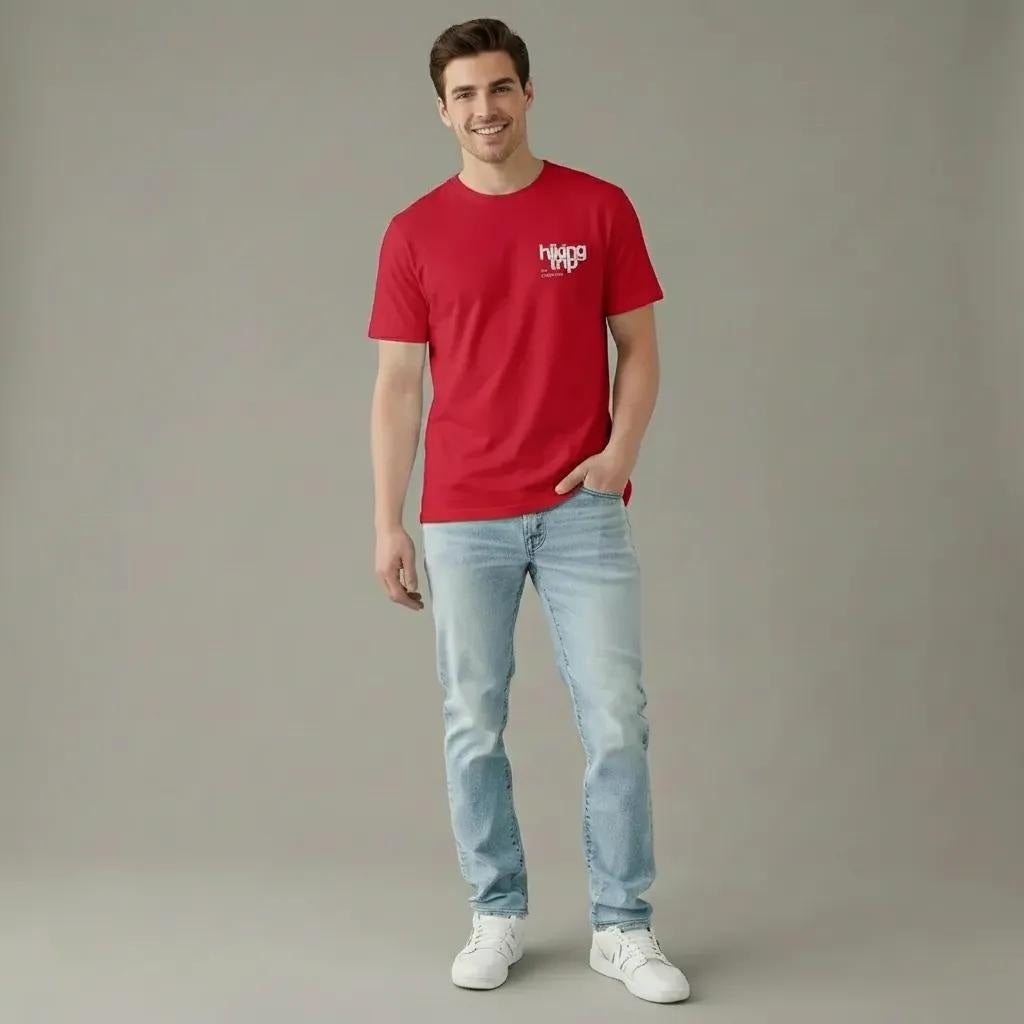 Men Brick Typography Printed T-shirt