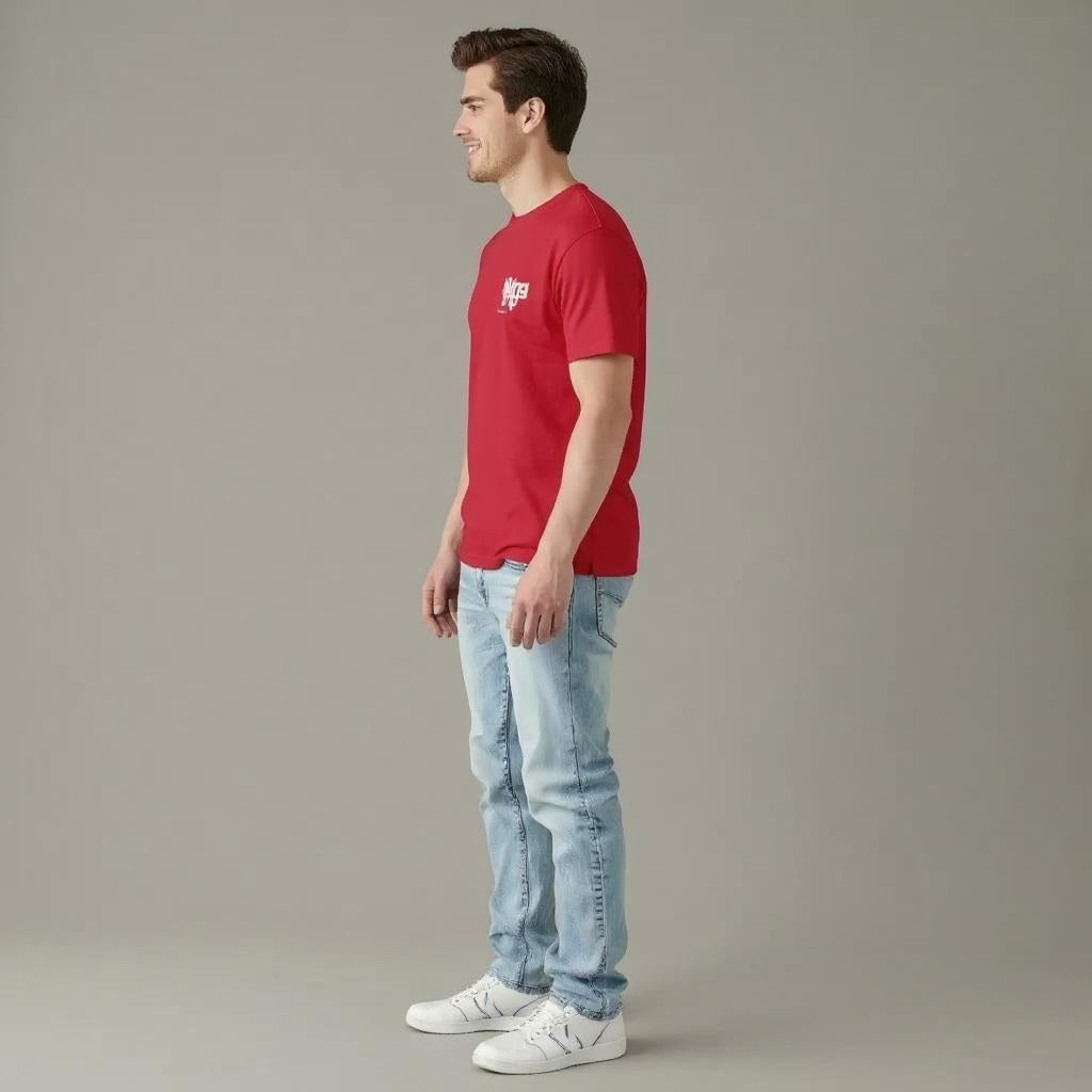 Men Brick Typography Printed T-shirt