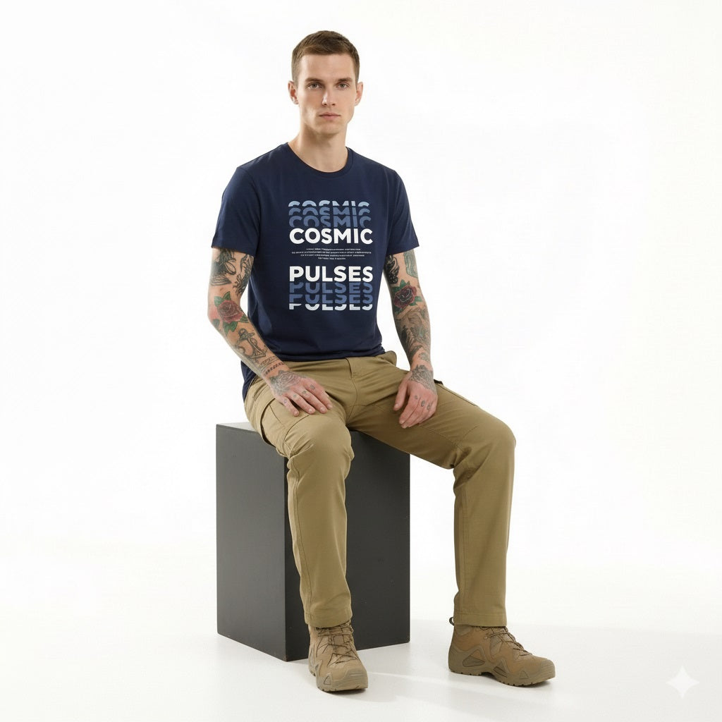 Men Navy Printed T-shirt