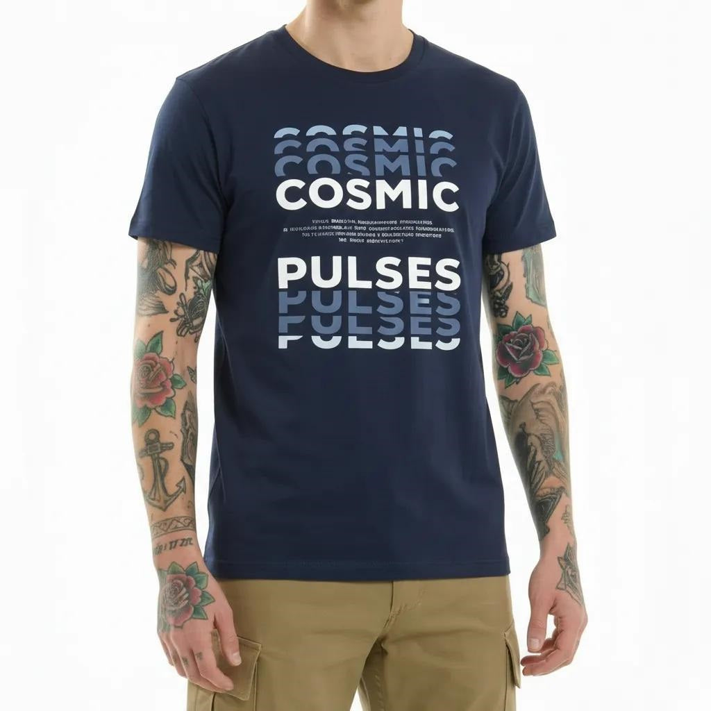 Men Navy Printed T-shirt