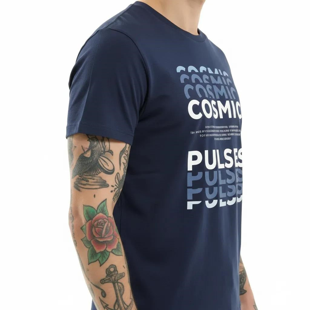 Men Navy Printed T-shirt