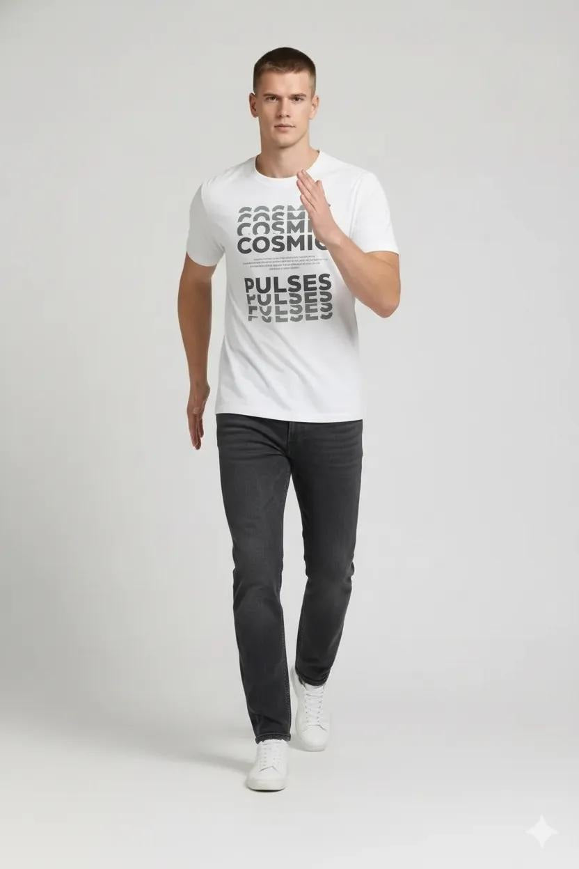 Men Off White Typography Printed T-shirt
