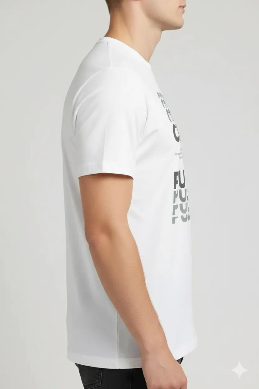 Men Off White Typography Printed T-shirt