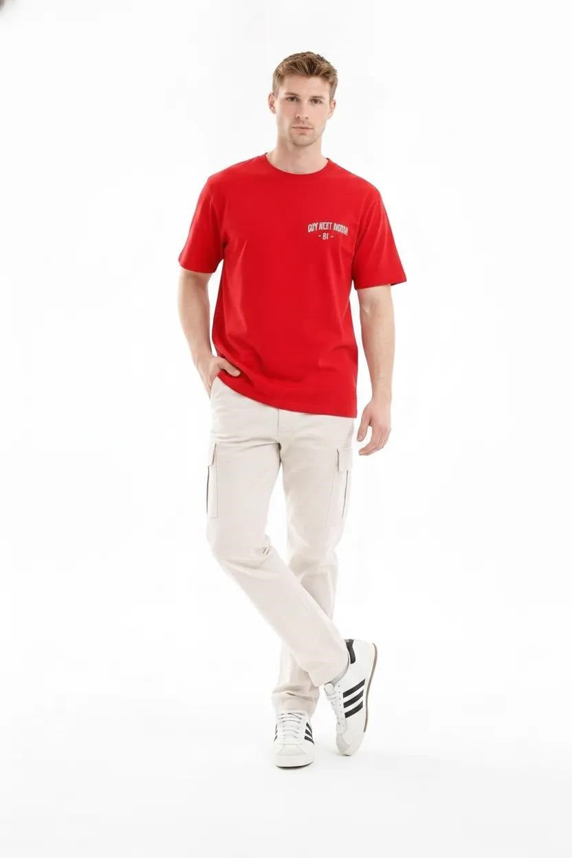 Men Brick Typography Printed T-shirt