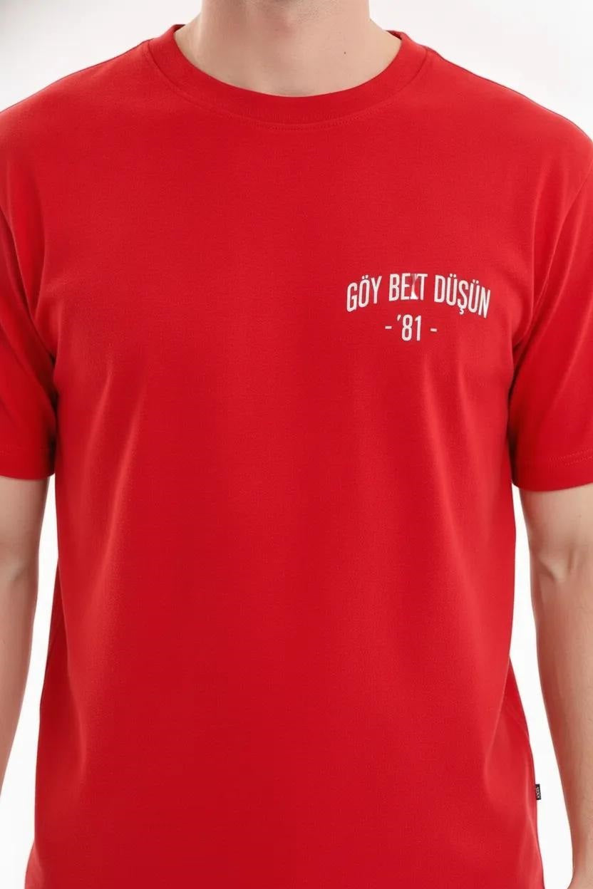 Men Brick Typography Printed T-shirt