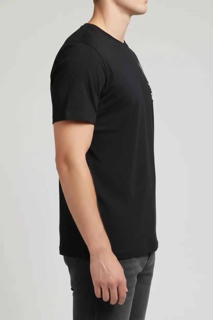 Men Black Typography Printed T-shirt