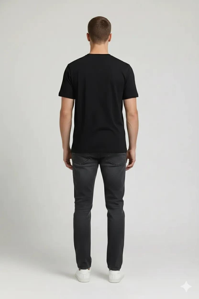 Men Black Typography Printed T-shirt