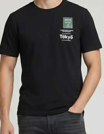 Men Black Typography Printed T-shirt
