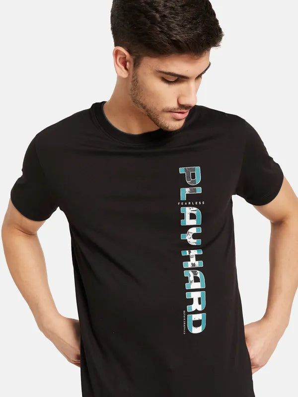 Chest And Back Typographic Print T-Shirt