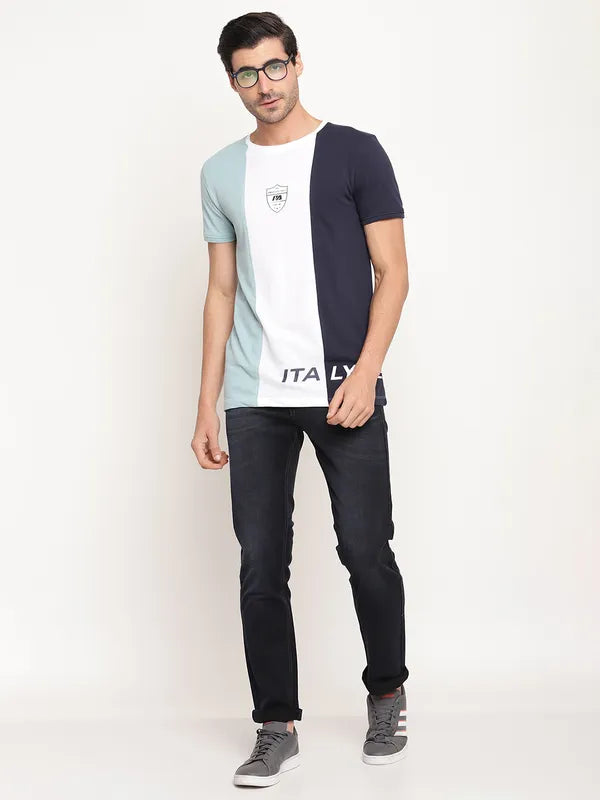 Octave Men Multicoloured Colourblocked T-Shirt