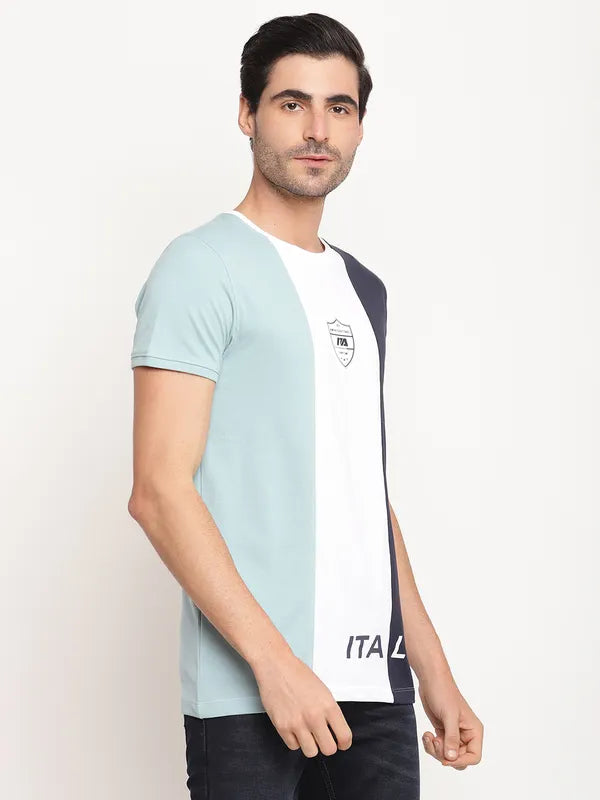 Octave Men Multicoloured Colourblocked T-Shirt