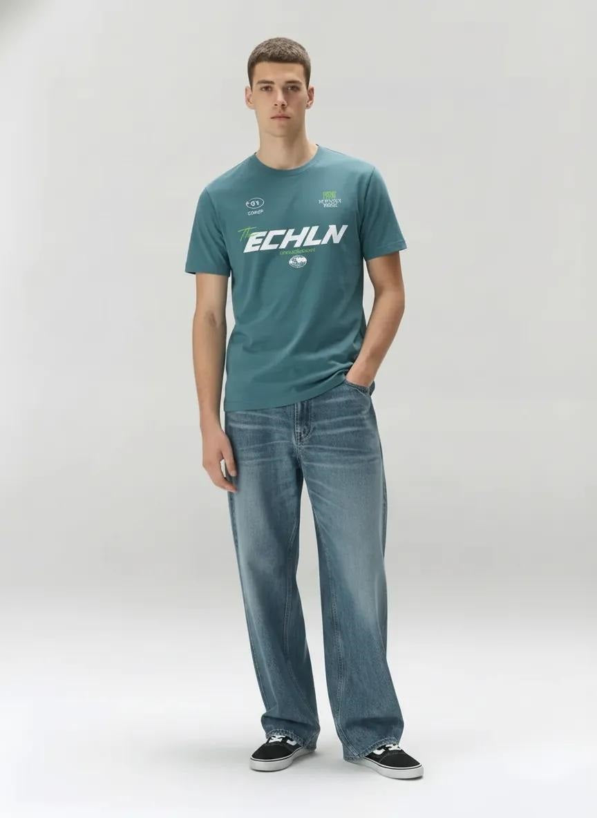 Men Arctic Printed Round Neck T-shirt