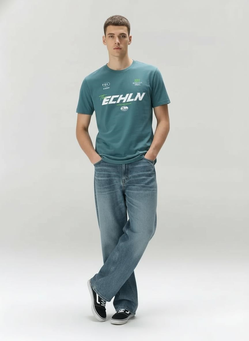 Men Arctic Printed Round Neck T-shirt
