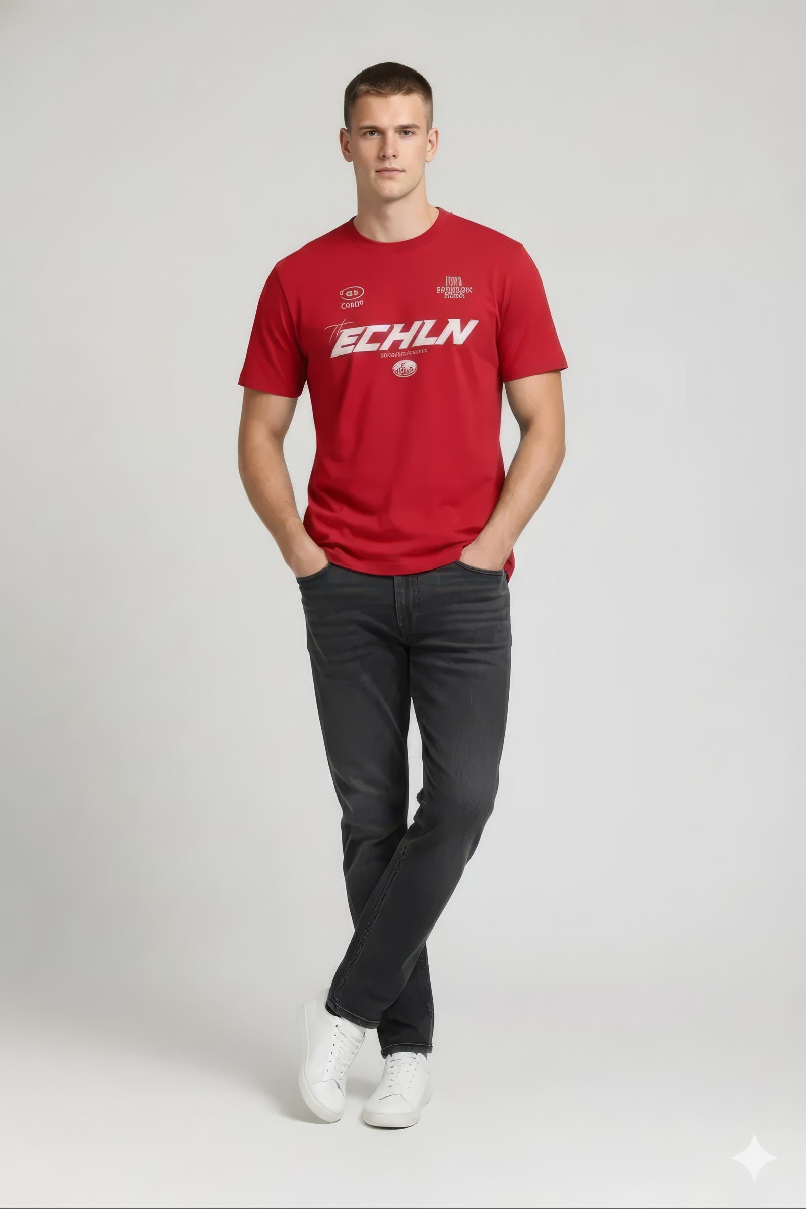 Men Brick Typography Printed T-shirt