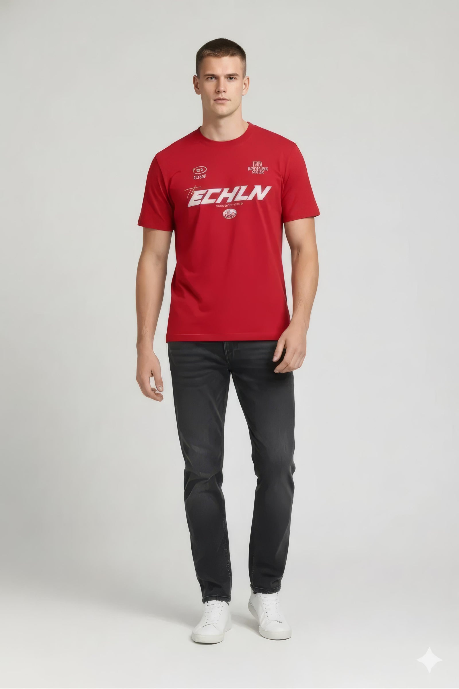 Men Brick Typography Printed T-shirt