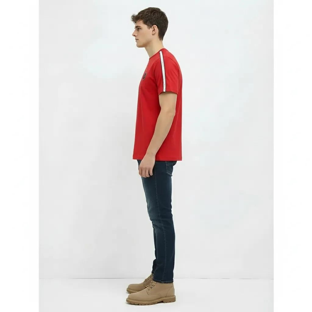 Men Brick Solid Round Neck T-shirt