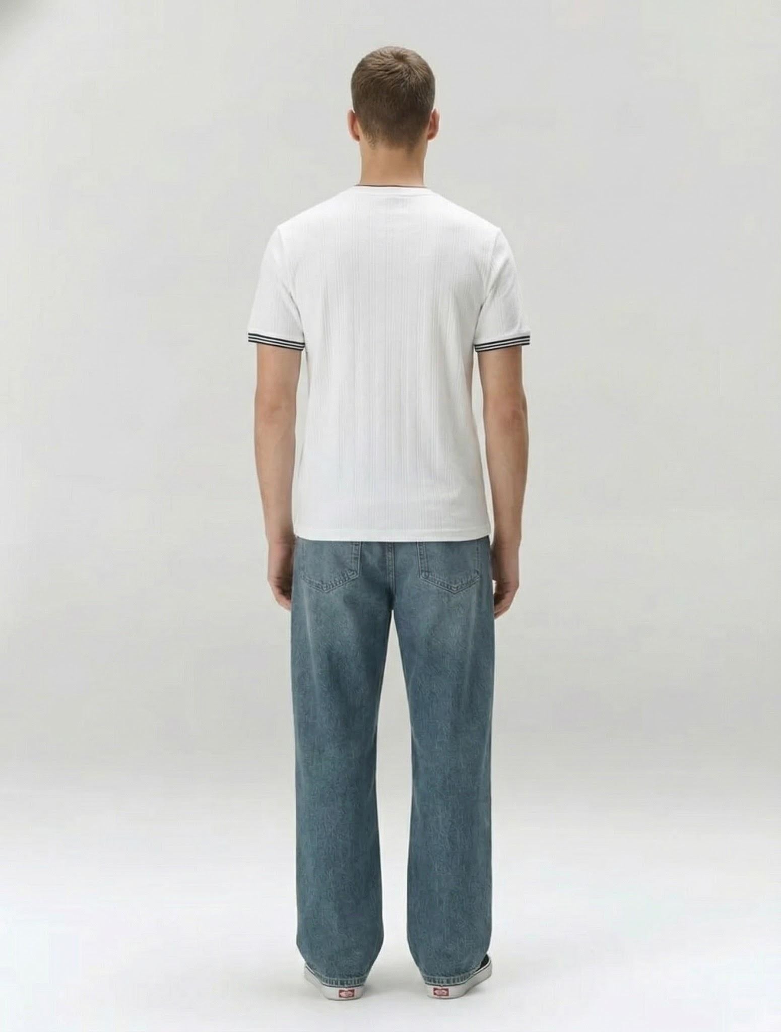 Men Off White Typography Printed Round Neck Cotton T-shirt