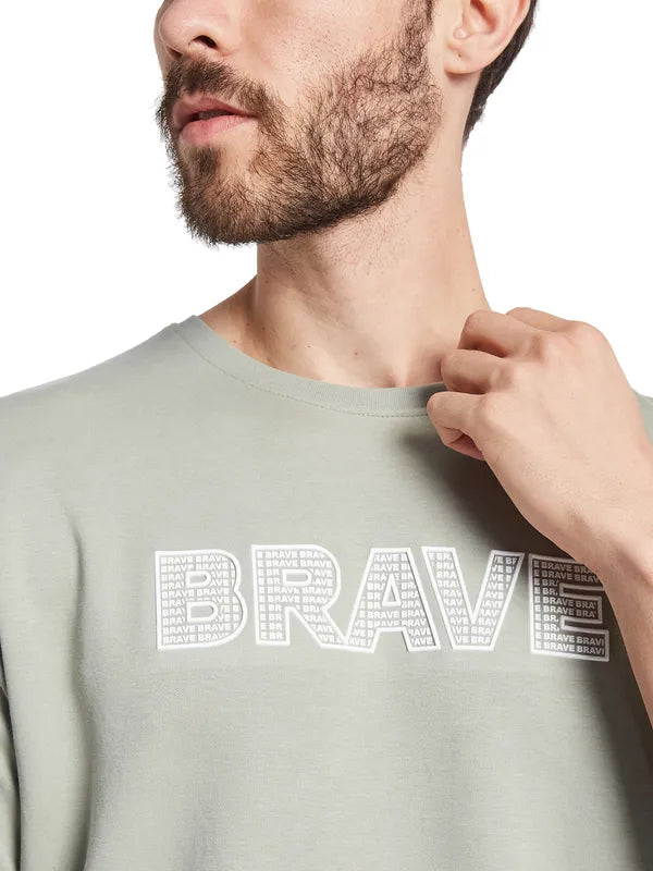 Octave Men Typography Printed  Round Neck T-Shirt