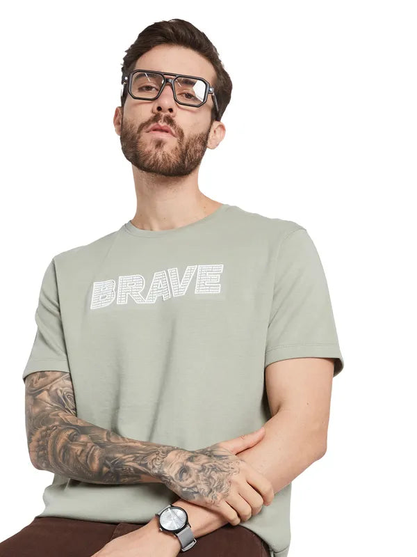 Octave Men Typography Printed  Round Neck T-Shirt