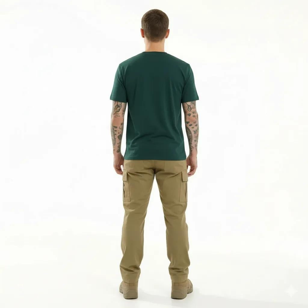 Octave Men Bottle Green Printed T-shirt