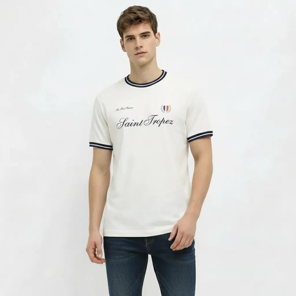 Men Off White Typography Printed T-shirt