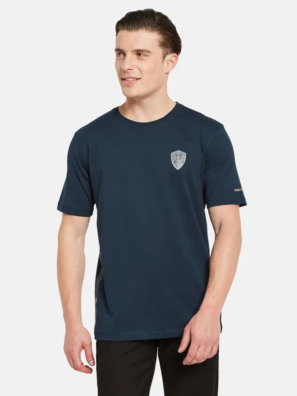 Octave Round Neck Short Sleeves Cotton Casual T-Shirt