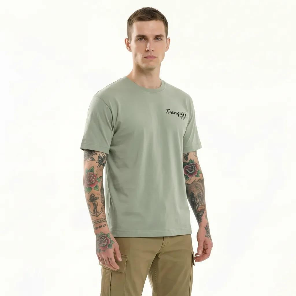 Octave Men Desert Sage Printed T-shirt