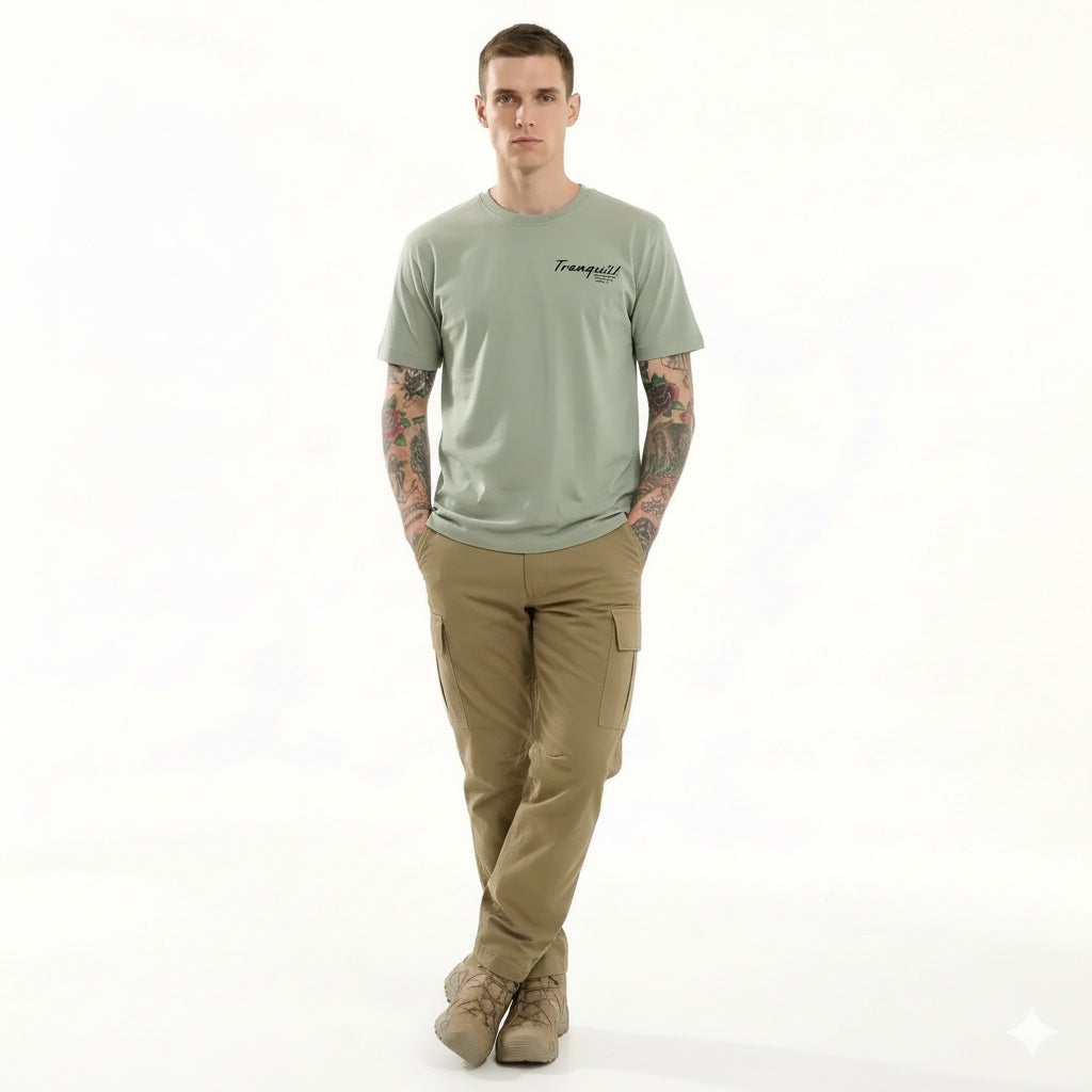 Octave Men Desert Sage Printed T-shirt