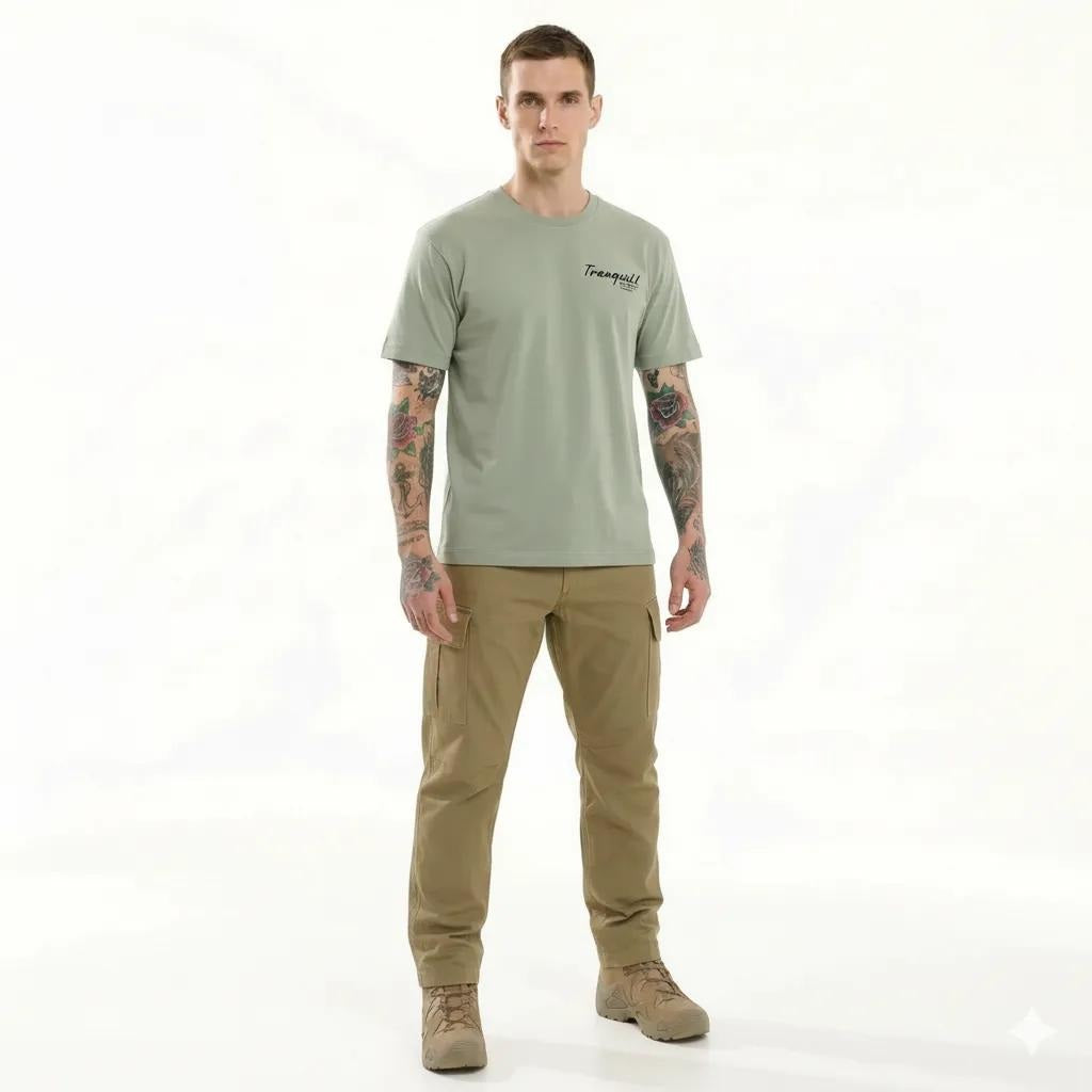 Octave Men Desert Sage Printed T-shirt