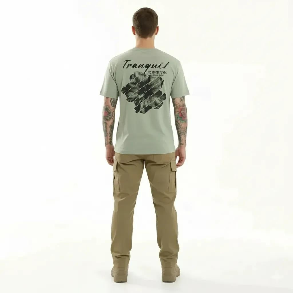 Octave Men Desert Sage Printed T-shirt