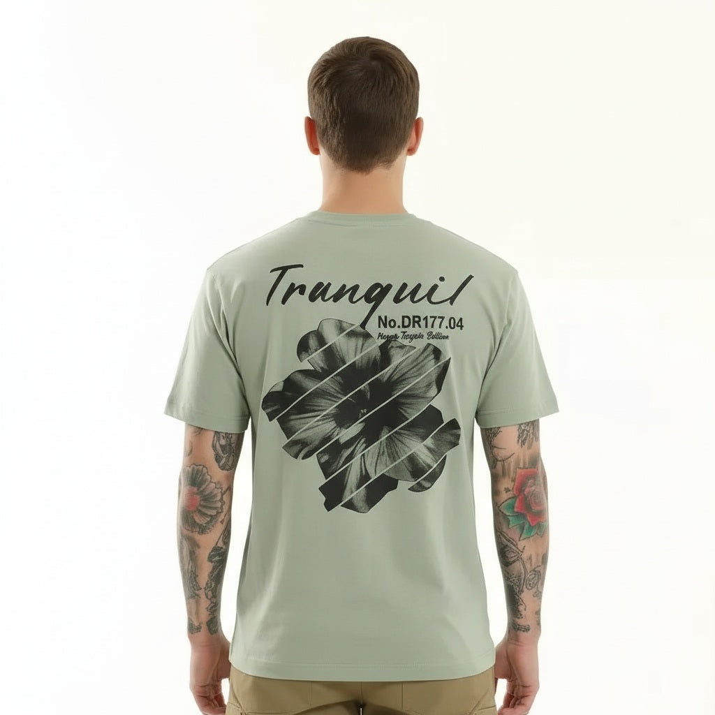 Octave Men Desert Sage Printed T-shirt