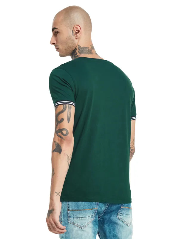 Octave Typography Printed Round Neck Cotton T-Shirt