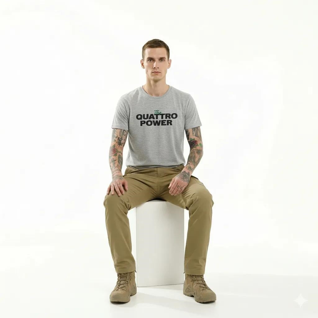 Men Grey Melange Printed T-shirt