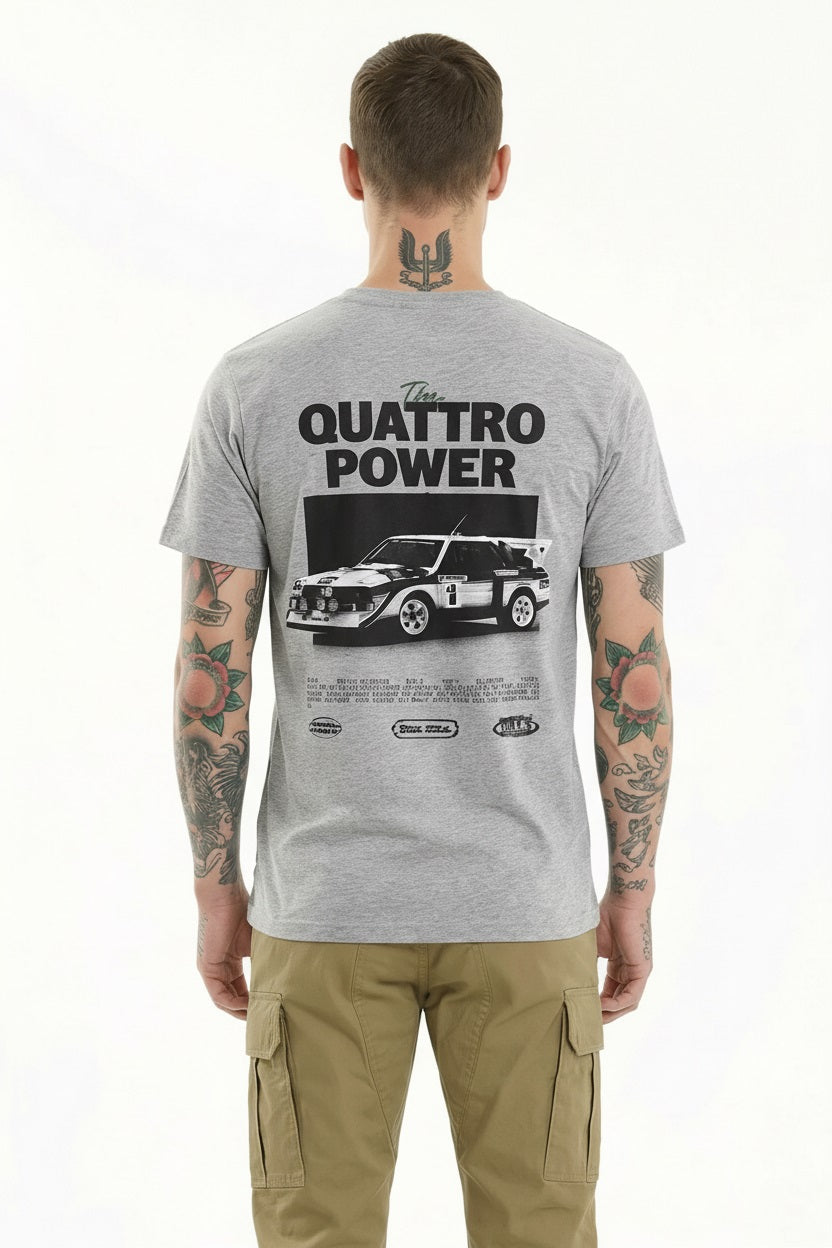Men Grey Melange Printed T-shirt