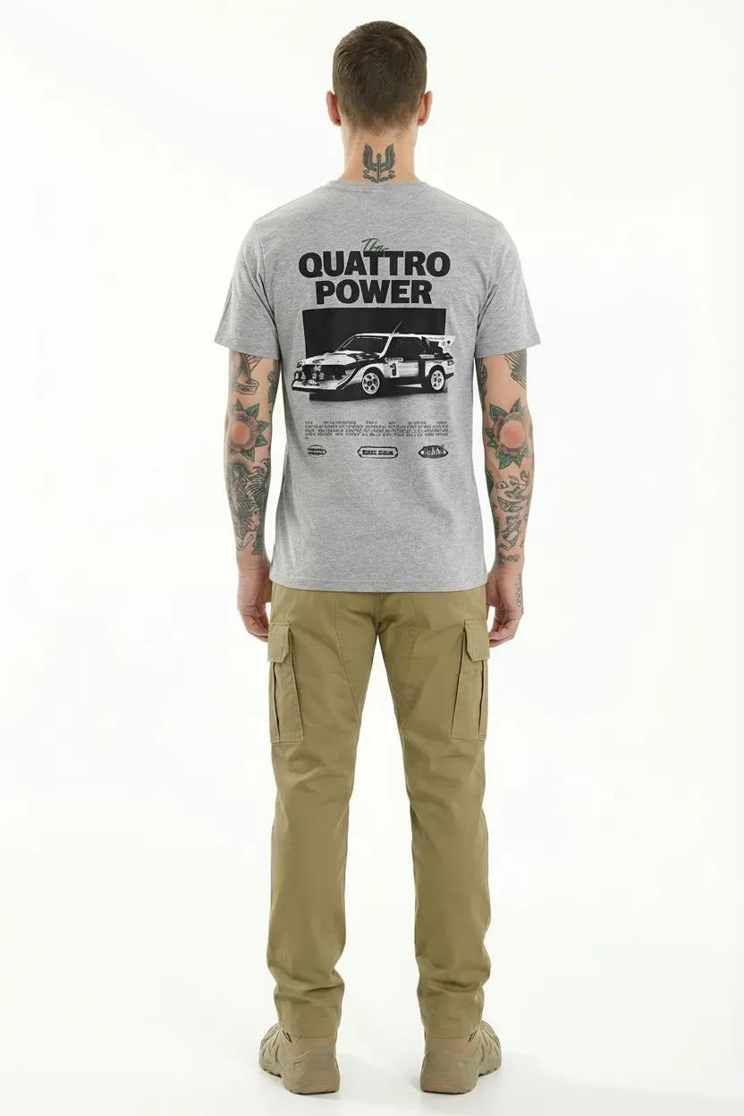 Men Grey Melange Printed T-shirt