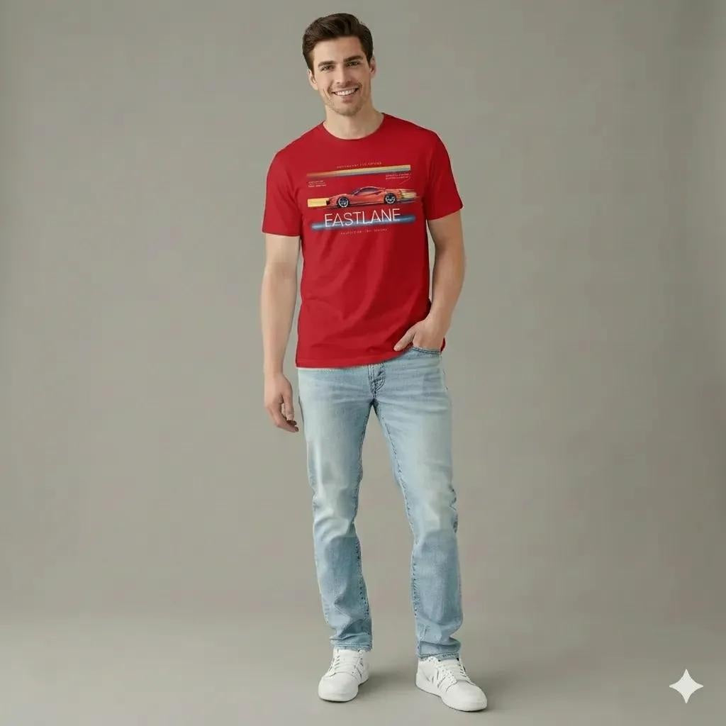 Men Brick Round Neck  Printed T-shirt