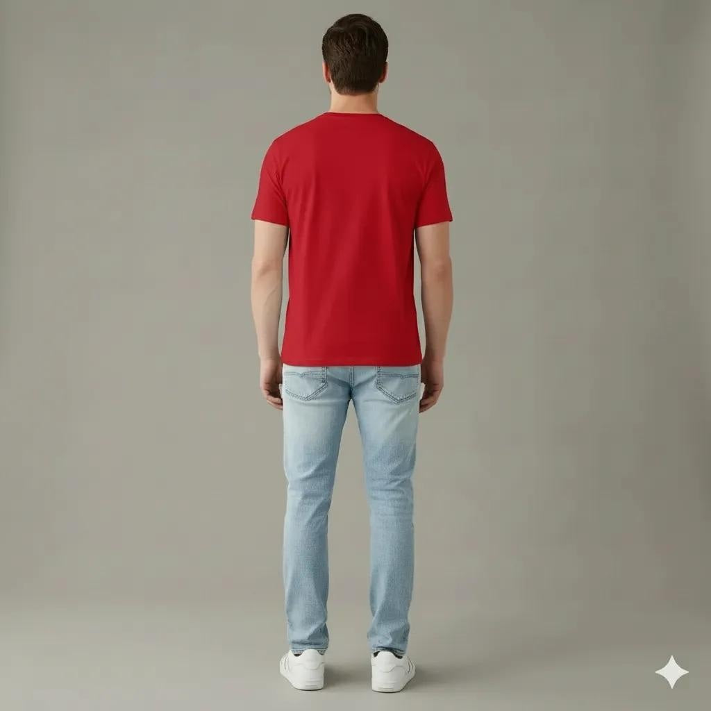 Men Brick Round Neck  Printed T-shirt