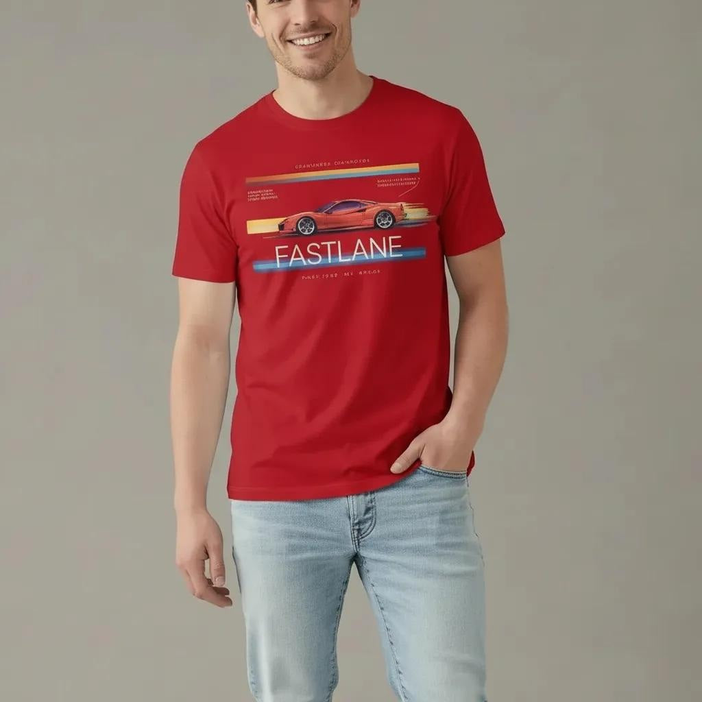 Men Round Neck  Printed T-shirt