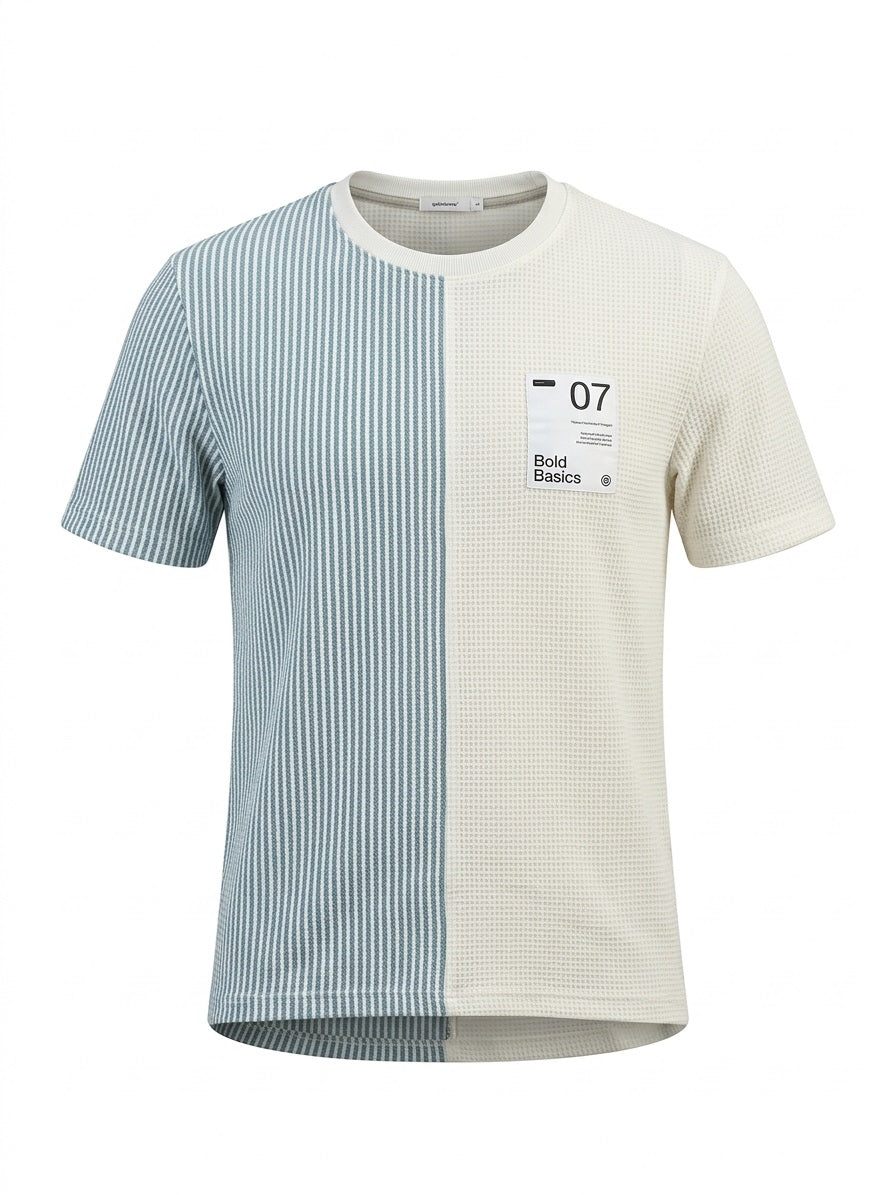 Men Oxford Blue Colourblocked T-shirt
