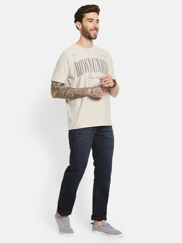 Octave Typography Printed Cotton T-Shirt