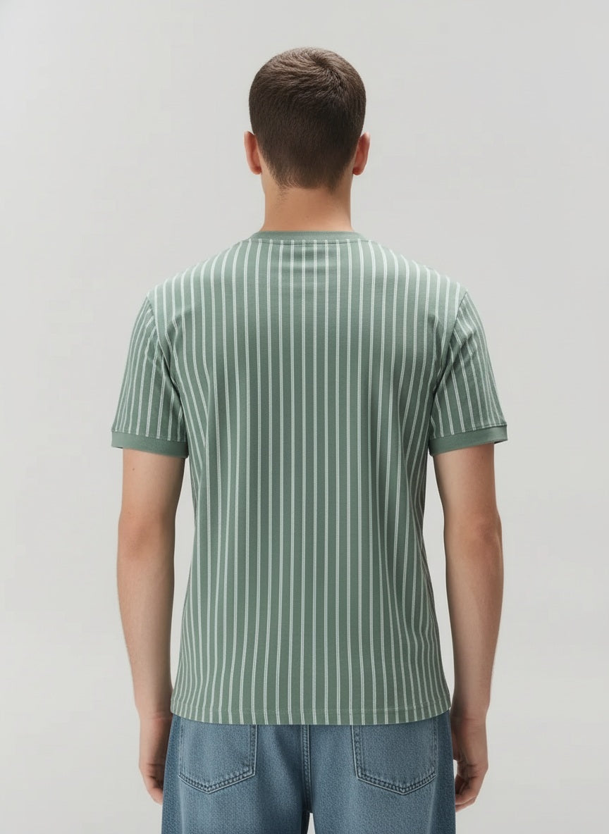 Men Basil Striped Pockets T-shirt