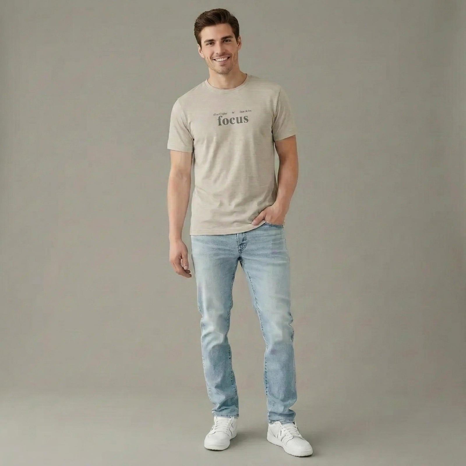 Men Arona Typography Printed Round Neck Cotton T-shirt