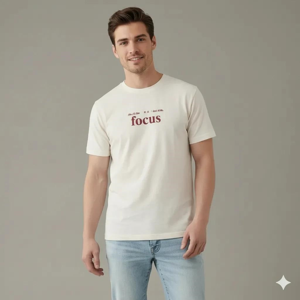 Men Off White Typography Printed T-shirt