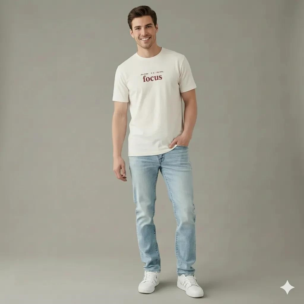 Men Off White Typography Printed T-shirt