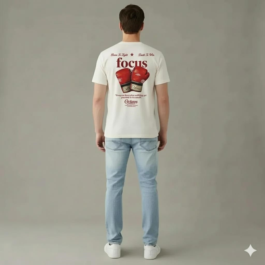 Men Off White Typography Printed T-shirt