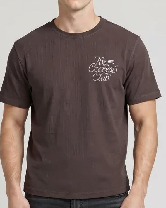 Men Coffee Typography Printed Round Neck Cotton T-shirt