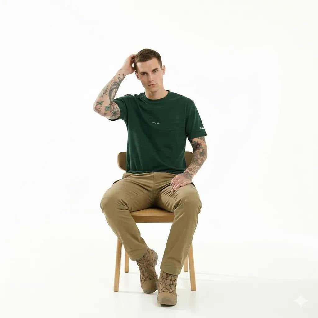 Men Bottle Green Typography T-shirt