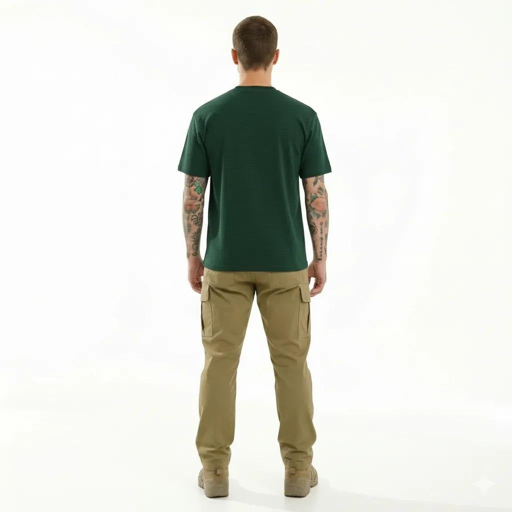 Men Bottle Green Typography T-shirt
