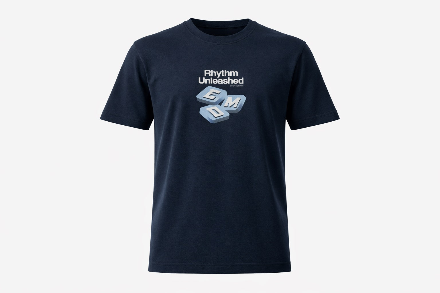 Men Navy Typography Printed T-shirt