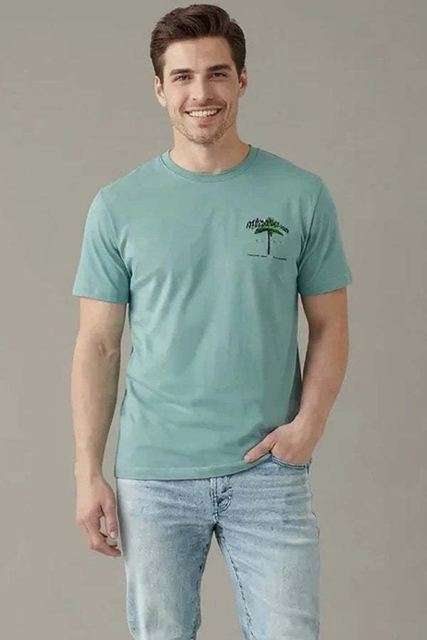 Men Printed Round Neck T-shirt